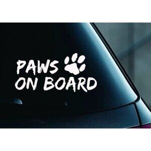 Paws On Board Car Sticker PVC Dog Cat